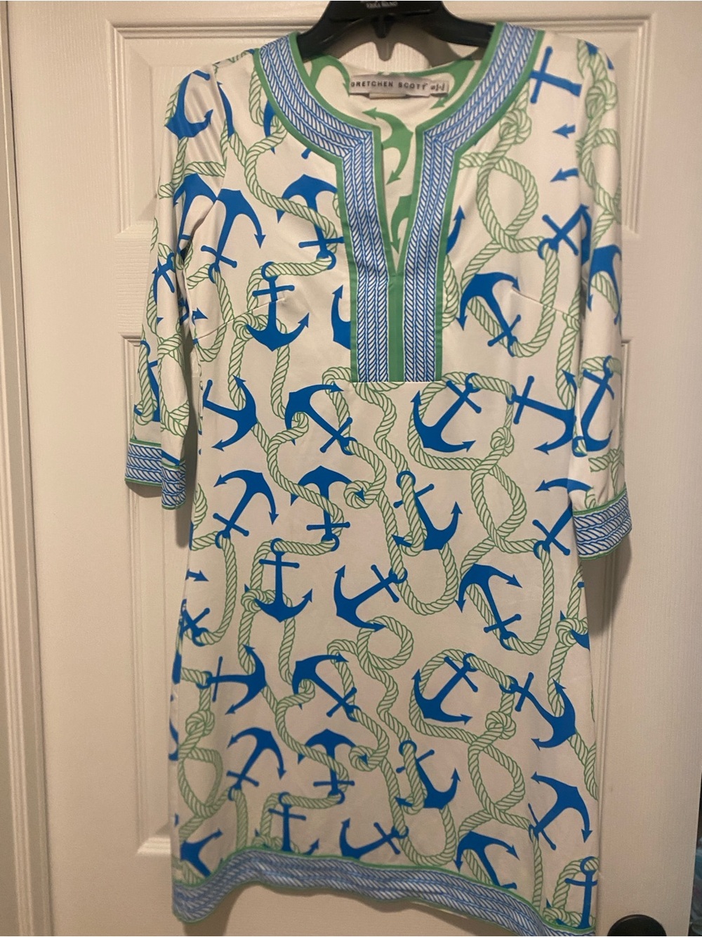 Gretchen Scott Designs Nautical Anchor Print Tunic Dress - Size S